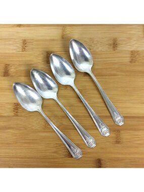 Wm Rogers International Silver Mount Royal Teaspoons Set Of 4 Silverplate 1924